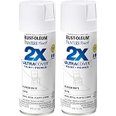 Rust-Oleum Painter's Touch 2X Ultra Cover Spray Paint, Satin Blossom White | Indoor and Outdoor Surfaces (Metal, Wood, Plastic), Fast Dry, Durable, Sprays from Any Angle, Comfort Tip, Oil Based