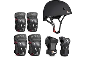 JBM Adult & Kid Skating Protective Gear Set Sktaeboard Helmet Knee and Elbow Pads with Wrist Guards for Inline Roller Skating, Scooter, Skateboarding