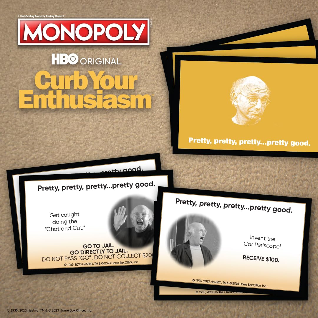 Monopoly Curb Your Enthusiasm | Play as Larry’s Glasses, Golf Clubs, Hybrid Car & More | Officially Licensed Collectible Game Based On Hit HBO Comedy Series