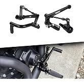 cooideamoto Mid Control Footpeg Kit for Harley Touring 2009-2025 | Metal brackets and linkages;black finish;supports footpeg,shift and brake control setup;includes hardware;Touring 09-25