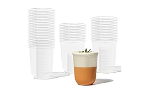 TOSSWARE NATURAL Arc - Plant Based Clear Cold Cups 16 oz - Plastic Alternative for Parties, Bachelorettes, Weddings - Recyclable - Set of 50