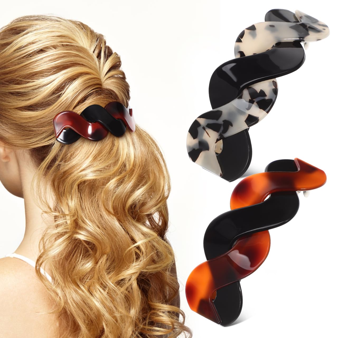 Healeved French Hair Clip 4 Inch Flat Hair Clips for Thick Snap Barrettes Women Accessories Stylish Styling Clips for Ponytails and Updos