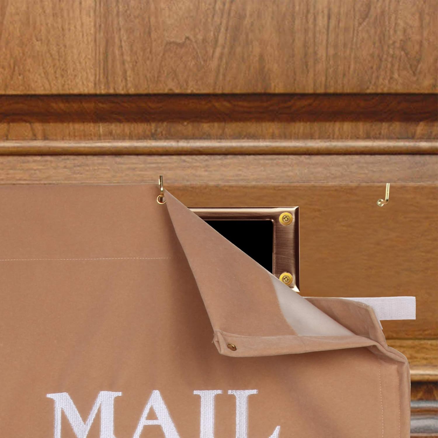 Mail Catcher Post Catcher Bag for Mail Slots Post Efficient Reduces drafts for Home Office and Garage Doors (Tan)… - Image 4