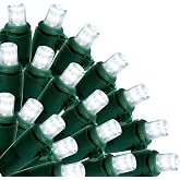 Brite Star 50 Lt Micro Mini LED Lights, Pure White, Green Wire