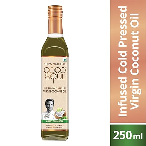 Coco Soul Curry Coriander Infused Oil Bottle, 250 ml