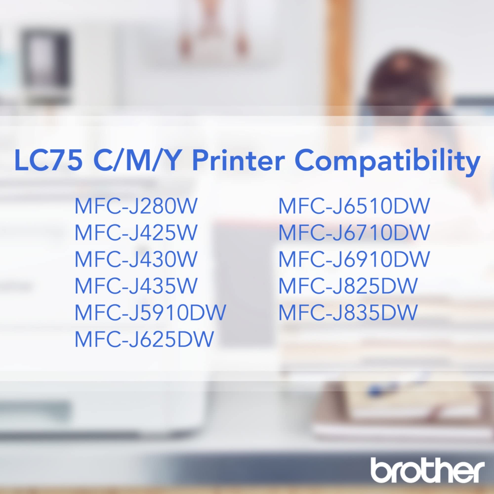 Brother LC753PKS XL High Yield 3 Pack - 1 Each LC75C, LC75M, LC75Y Ink, Yellow/cyan/magenta