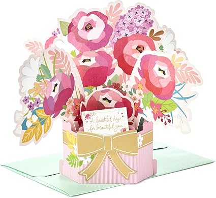 Carte D Anniversaire Pop Up Paper Wonder Par Hallmark Beautiful Bouquet Taille Moyenne Amazon Fr Fournitures De Bureau