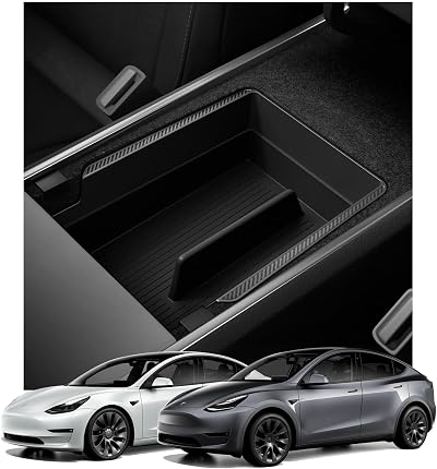 Spigen Tesla Model 3/Y Armrest Centre Console Organiser Tray Black Carbon
