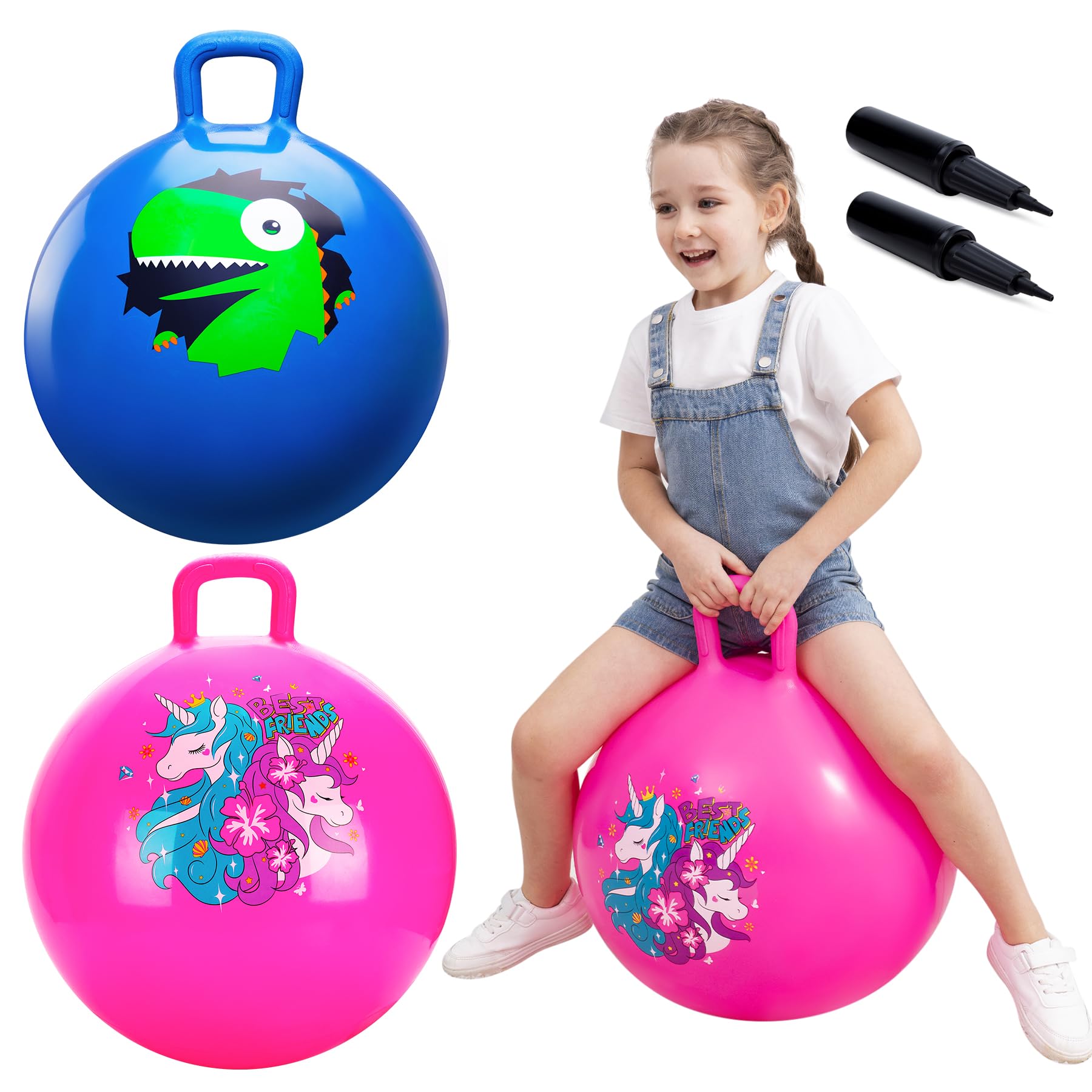 U&C Planet 2 Pack of Space Hoppers Hopperballs with Handle Hopper Toys for Kids Age 3-8 Garden Game Indoor & Outdoor Play Gifts for Children — image 1