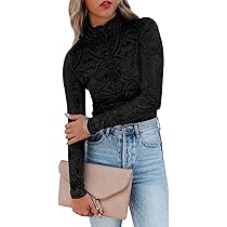 Tシャツ・カットソー Face Painted Front Velvet Top miduo Womens Autumn Elegant Velvet Burnout Mesh Top Cowl