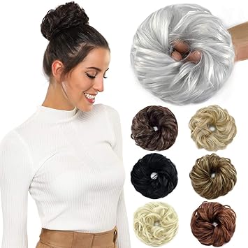 Amazon Com Rosebud Hair Bun Extensions Messy Donut Synthetic