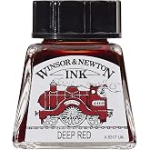 Winsor &amp; Newton Drawing Ink, 14ml Bottle, Deep Red | Fast-drying, transparent &amp; water-resistant; Outstanding Color Brilliance; Perfect for brush, dip pen, airbrush applications.
