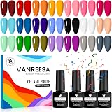 VANREESA Gel Nail Polish Set 21 Colors Base Top Coat Spring Summer