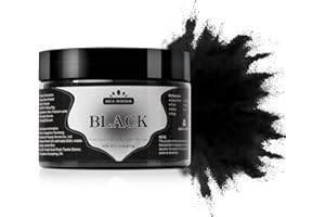 Yipoyilo Mica Powder - 75g Mica Powder for Epoxy Resin - Metallic Color Pigment for Resin, Soap, Bath Bombs, Eye Shadow, Nails, DIY Crafting Projects etc. (Black)