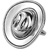 Cowgirl Hat Ring for Women, Premium Stylish Western Cowgirl Hat Expandable Ring Dainty Boho Style Accessory Suitable for Women (Silver)