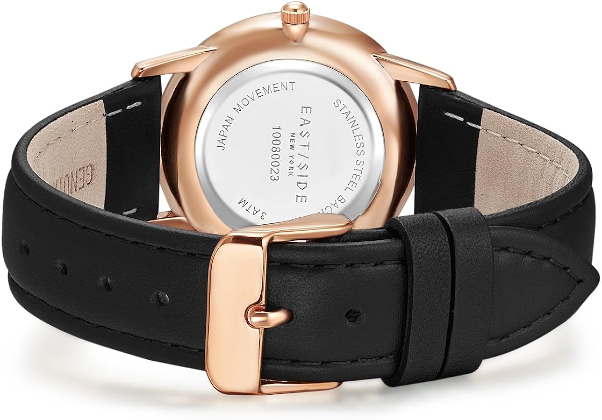 Eastside Women's Analog Japan Quartz Watch with Genuine Leather Band 10080023, Rose Gold - Image 4