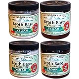 Orrington Farms - Vegan Broth Seasoning Combo - Vegan Chicken, Vegan Beef, Vegan Ham, Vegan Vegetable, 6 oz. jars (4 Pack)