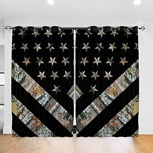 Cortina opaca Caza Bandera de camuflaje Cortinas de ventana Paneles de