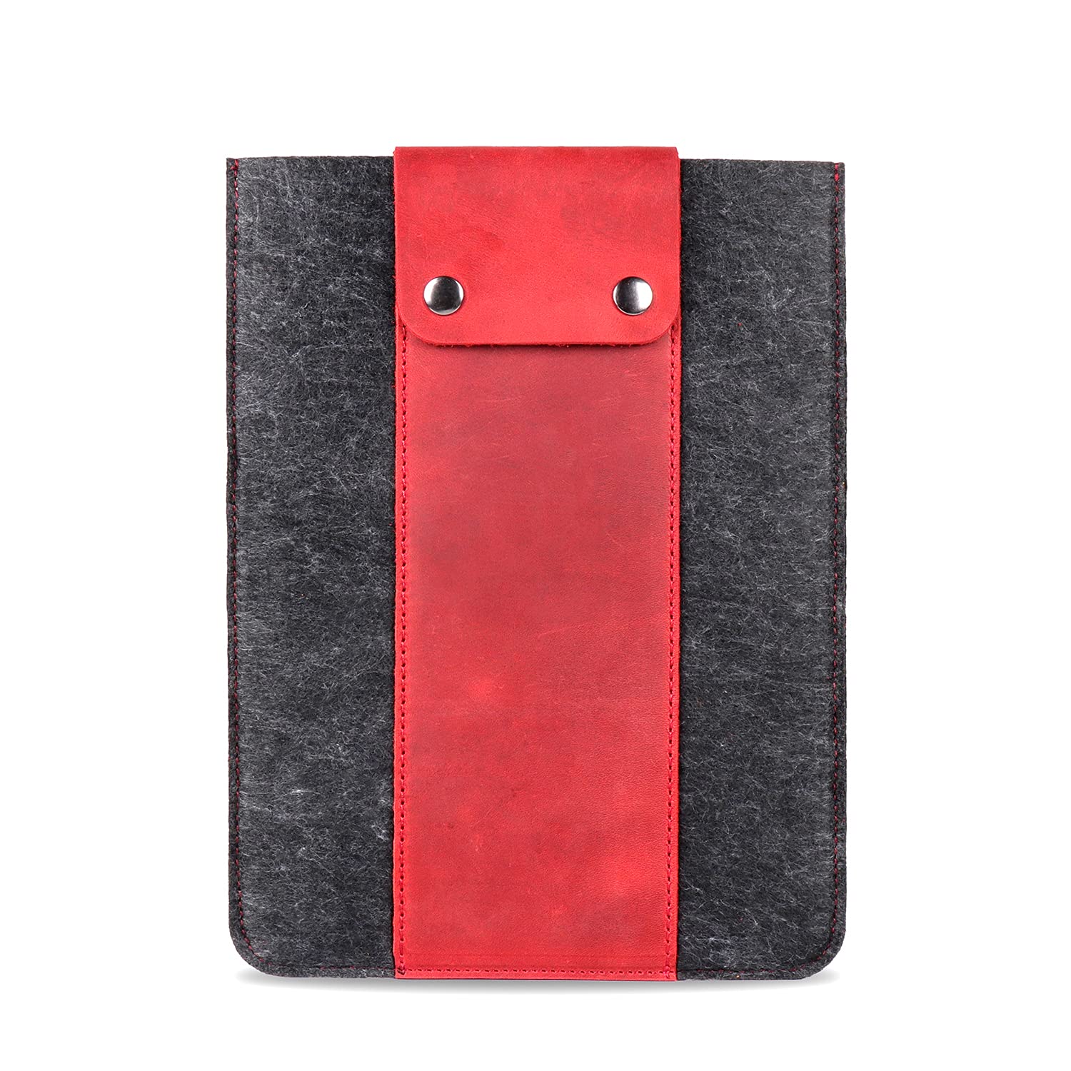 MegaGear Genuine Leather Tablet Sleeve Case for iPad Pro 11 inches, All Generations iPad Air & iPad (Red, 11 Inch)