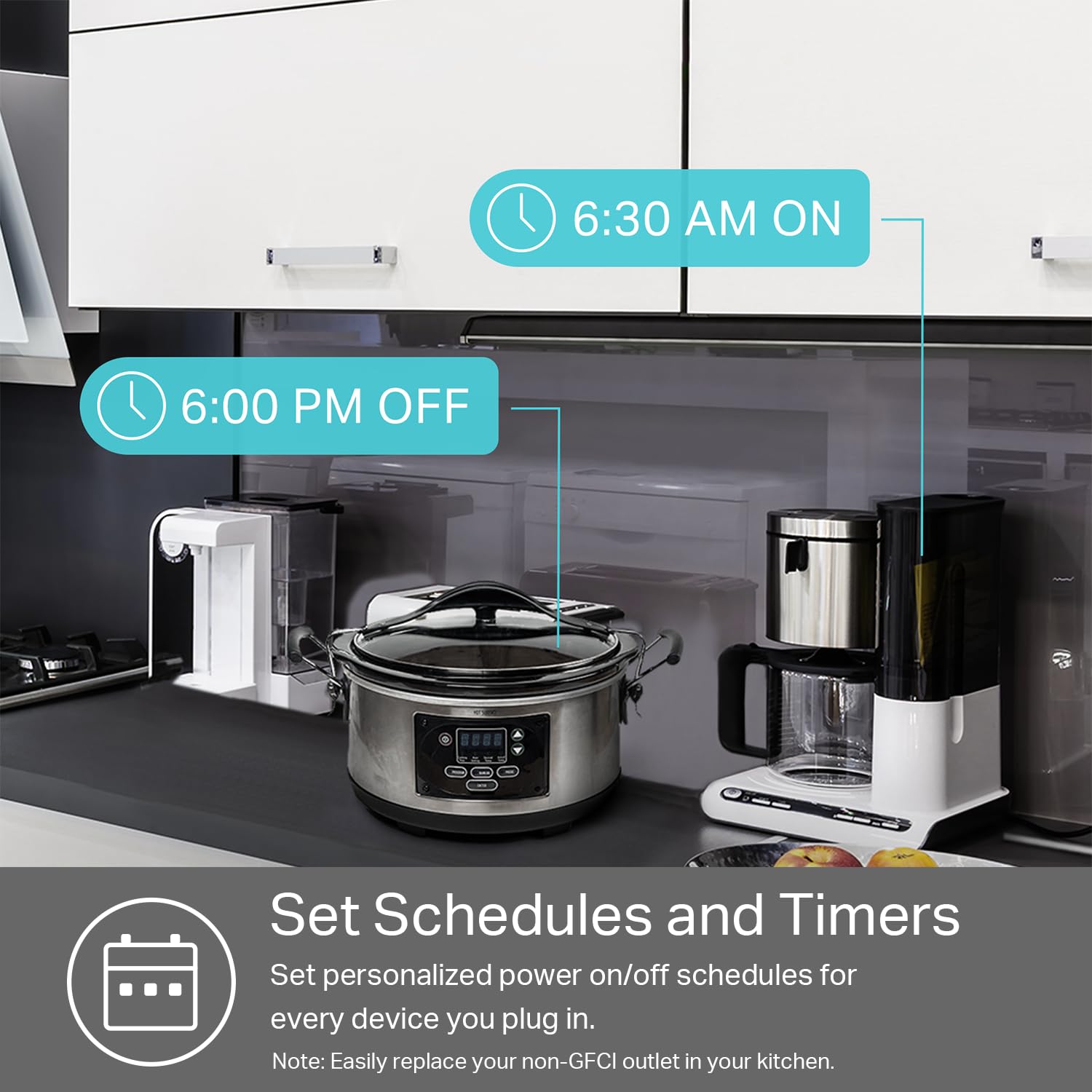 Kasa Smart Plug KP200, In-Wall Smart Home Wi-Fi Outlet Works with Alexa, Google Home & IFTTT, No Hub Required, Remote Control, ETL Certified , White, 1 Pack - View 6