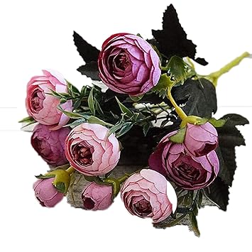 Amazoncom 9heads Mini Silk Artificial Flowers Peony Flores