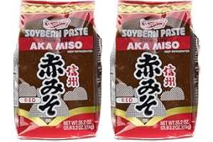 Shirakiku Miso Aka (red) Soy Bean Paste - Traditional Soybean Paste – Ideal for Soup, Sauce, Marinade, Japanese Foods, 35.2-Ounce Bags (Pack of 2)