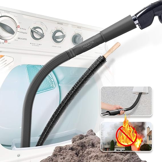 Holikme 2 Pack Dryer Lint Vacuum Attachment and Flexible Dryer Lint Brush, Dryer Vent Cleaner