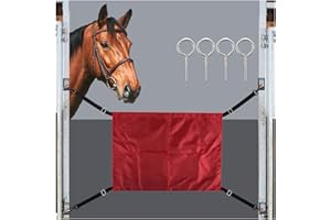 GAITWIN Horse Stall Guard with Swivel Snap Hook,Horse Stall Aisle Guard Fence with Ajustable Straps Strong Metal Push Gate Clip Equestrian Products