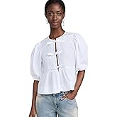 Ganni Women's Cotton Poplin Peplum Blouse