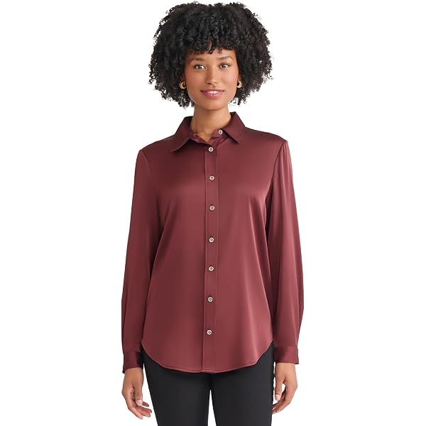 jones new york women's dress shirts Jones New York Women Striped Long Sleeve Button-Up Shirt Stretch Size 4