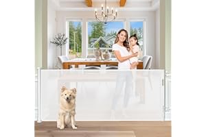 KISKIZ Extra Wide Baby Gate for Large Openings Retractable Baby Gates Indoor Outdoor Extra Long Baby Gate for Doorway Stair Gates for Kids or Pets Extra Large Dog Gate for Stairs