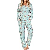 AVIIER Pajamas for Women Set Fall Two Piece Lounge Set Long Sleeve Pjs Sleepwear with Pockets