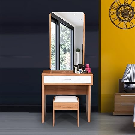 Royal Oak Olive Dressing Table and Stool (White High Gloss)