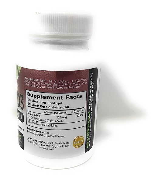 FORTE NATURALS VITAMIN D3 5000, 60 CT