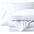Bare Home Ultra Soft Washed Microfiber 3 Piece Sheet Set, Linen-Like Look, Easy Care, Hypoallergenic, Deep Pocket up to 15”, 1 Fitted Sheet, 1 Flat Sheet, 1 Std. Pillowcase (Twin XL, White)