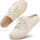 hash bubbie Women's Mules Comfortable Slip on Sneakers Tennis Shoes Summer Backless Canvas Shoes Close Toed Sandals