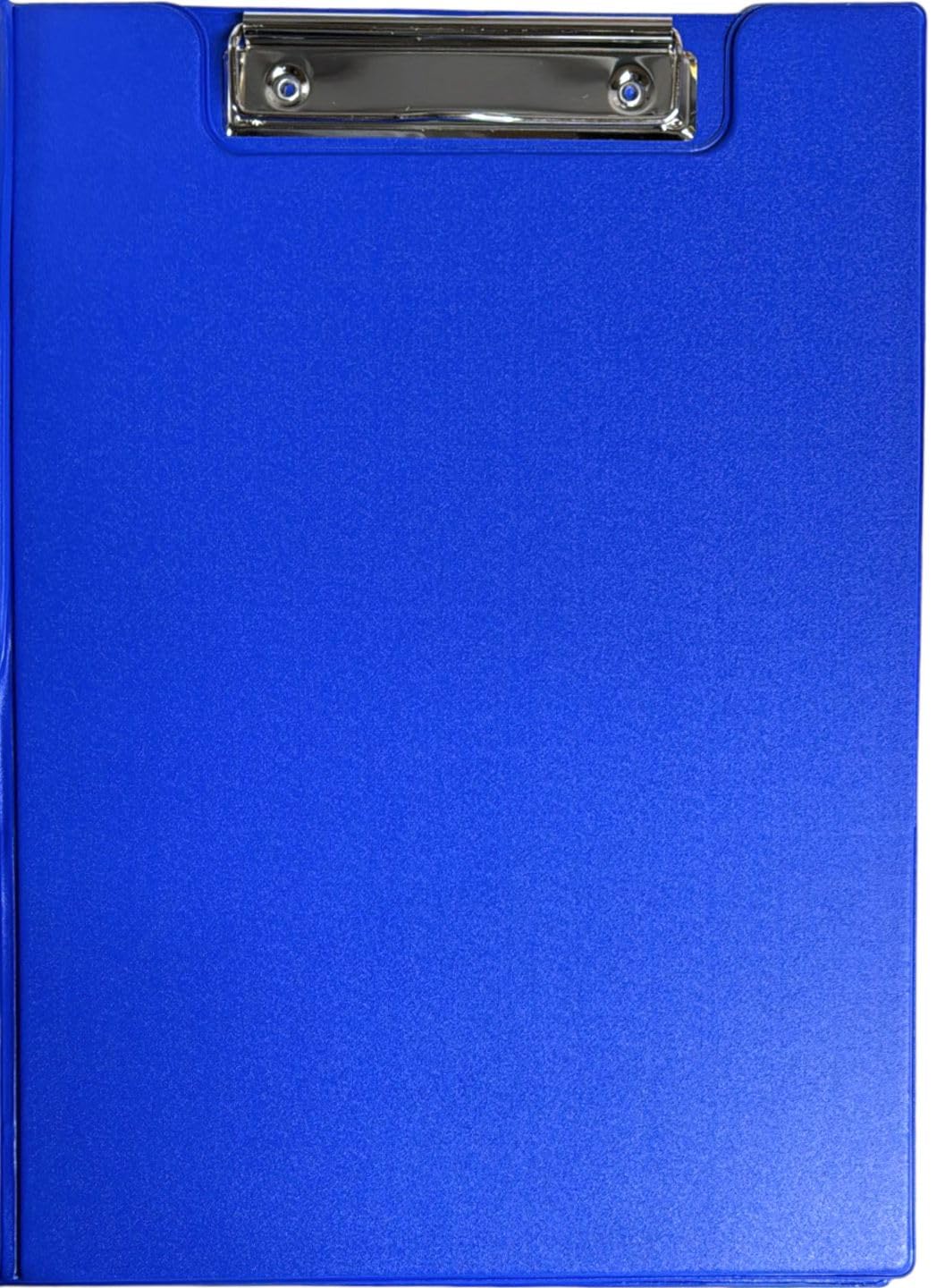 Orbitron A4 Vinyl Clipboard - Fold Over Cover File Holder Folder Wallet Clip Board Strong (Blue)