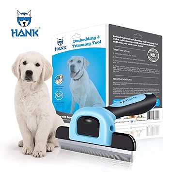 HANK Pet Grooming Brush?Deshedding Tool for Dogs & Cats | Effectively Reduces Shedding by up to 95%