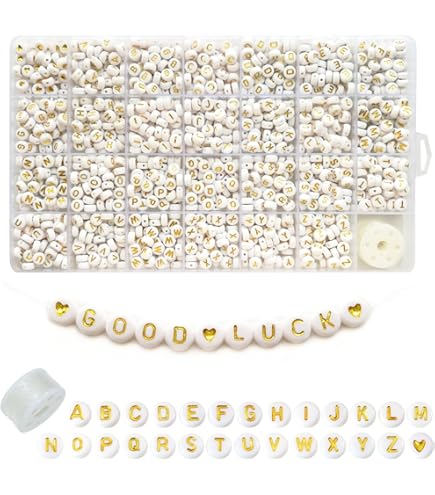 Cuentas De Letras Doradas Del Alfabeto Para Pulseras Y Colla