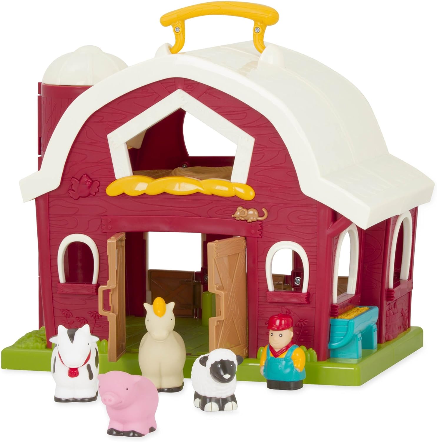 Battat – Big Red Barn – Animal Farm Playset for Toddlers 18M+ (6Piece), Dark Red, 13.5" Large x 9" W x 12" H: Toys & Games