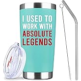 I Used To Work With Legend,Retirement Gifts For Women Men 2025,20 Oz Insulated Stainless Steel Iced Coffee Tumbler,Funny Travel Coffee Mug Cup,Farewell Going Away Gift for Coworker Colleagues Boss