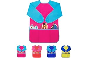 Milifox Kids Art Smock, Toddler Painting Smock,Waterproof Long Sleeve Kids Art Apron