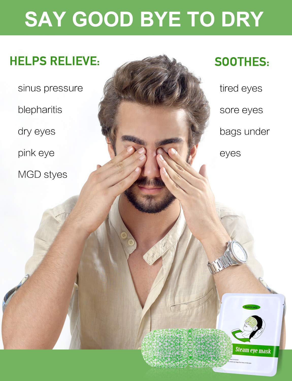 16 Packs Steam Eye Mask for Dry Eyes- Disposable Moist Heating Compress Pads for Sleeping, Relief Eye Fatigue : Beauty