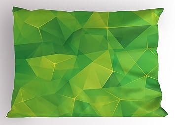 Amazon Com Ambesonne Green Pillow Sham Abstract Triangles
