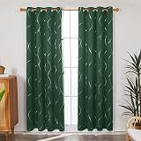 Deconovo Window Treatment Eyelet Room Darkening Curtains Silver Wave Foil view 2