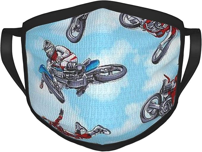 Spring Face Masks Blue Motorbike Motocross Washable Reusable Shield