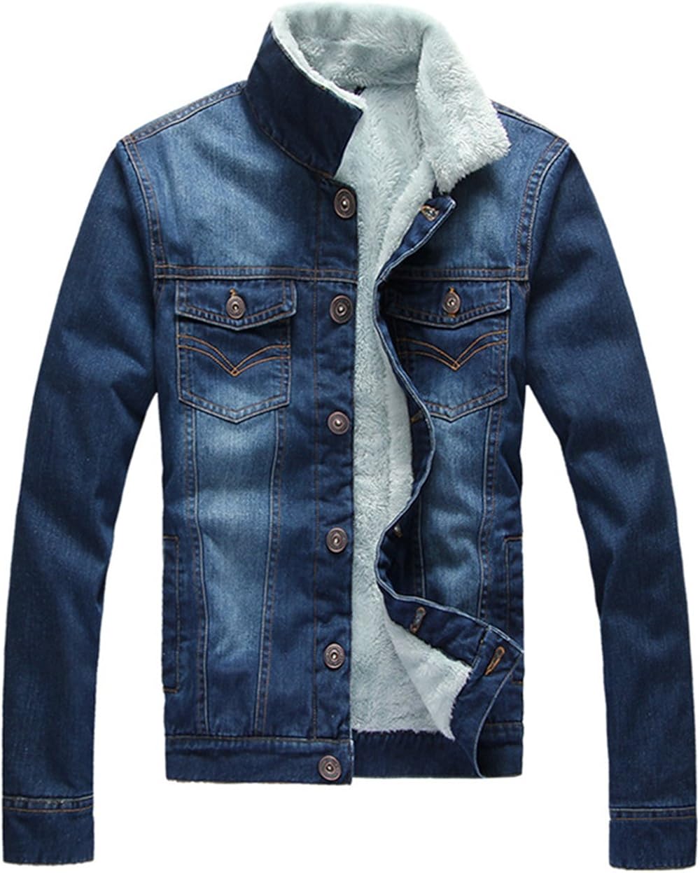 denim jacket with sheep fur