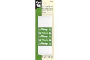 Dritz 9308W Non-Roll Woven Elastic, White, 1-1/4-Inch by 1-Yard