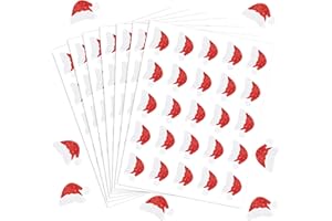 GENERIC AnyDesign 500Pcs Christmas Stickers Glitter Santa Hat Envelope Seal Decals Red White Xmas Paper Labels for Winter Holiday Invitation Greeting Card Scrapbook, 1.5 in
