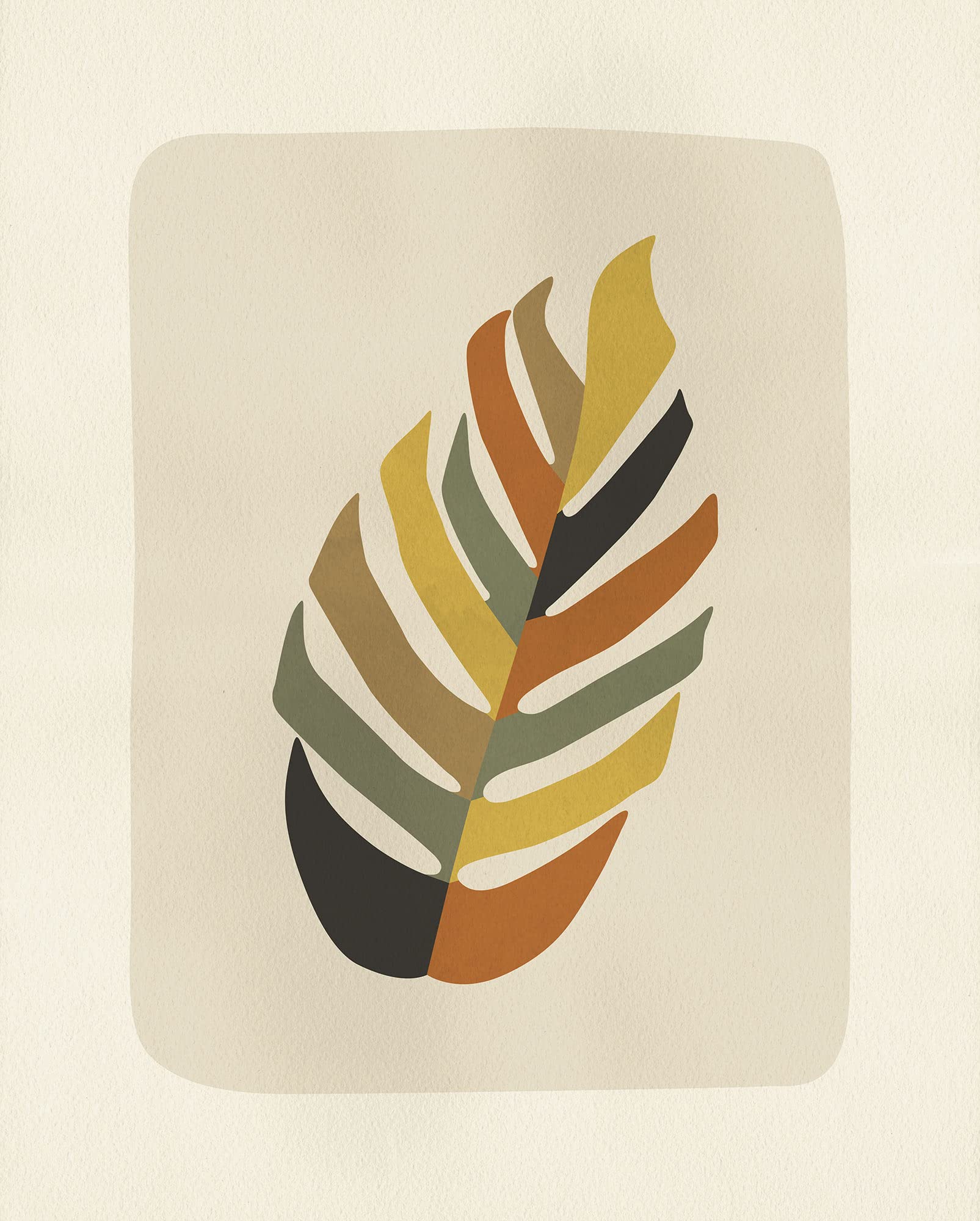 Komar Wall Picture - Clay Leaf - Size: 40 x 50 cm - Poster Art Print Decoration Living Room Bedroom